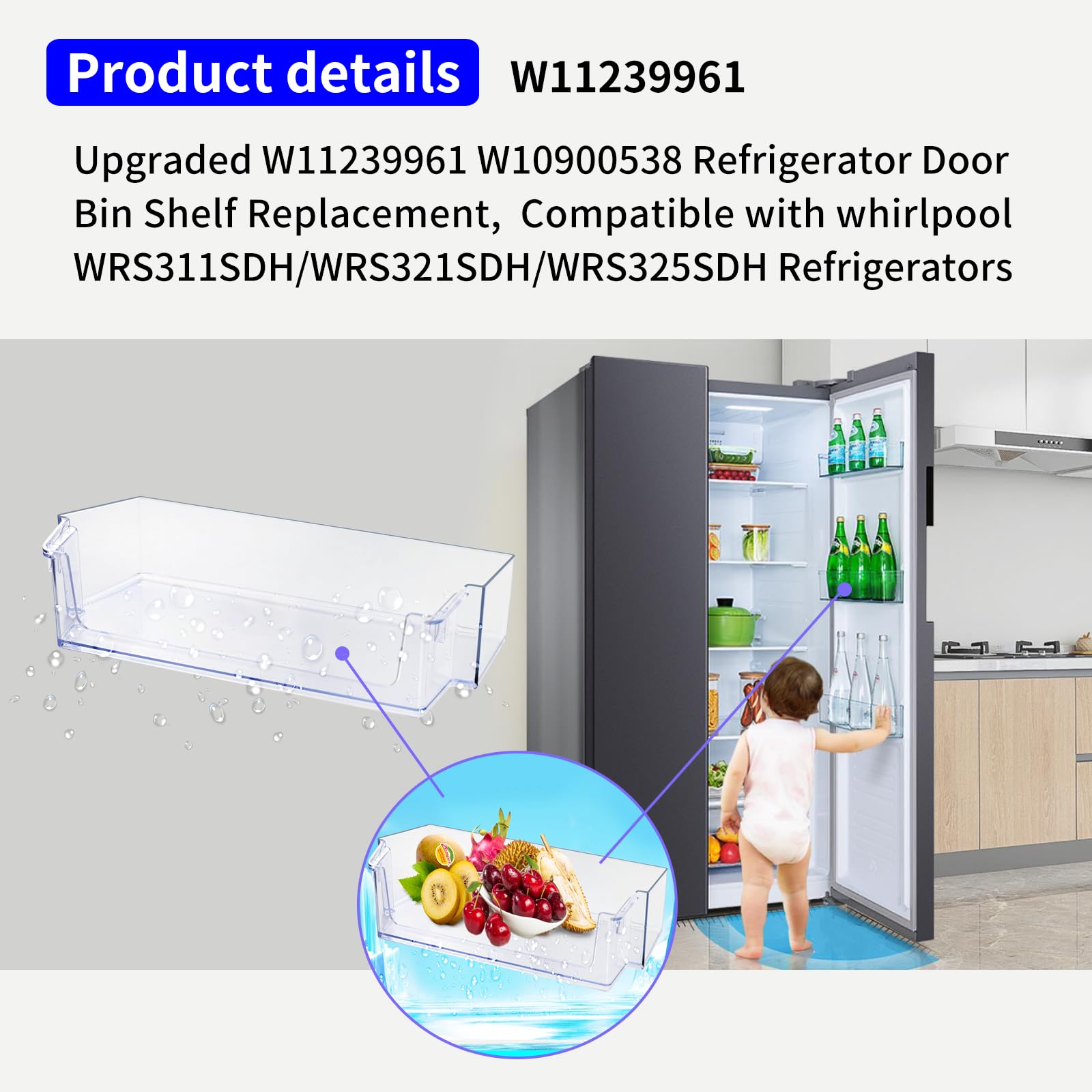 Amazon.co.jp: アップグレード W11239961 W10900538 冷蔵庫ドア